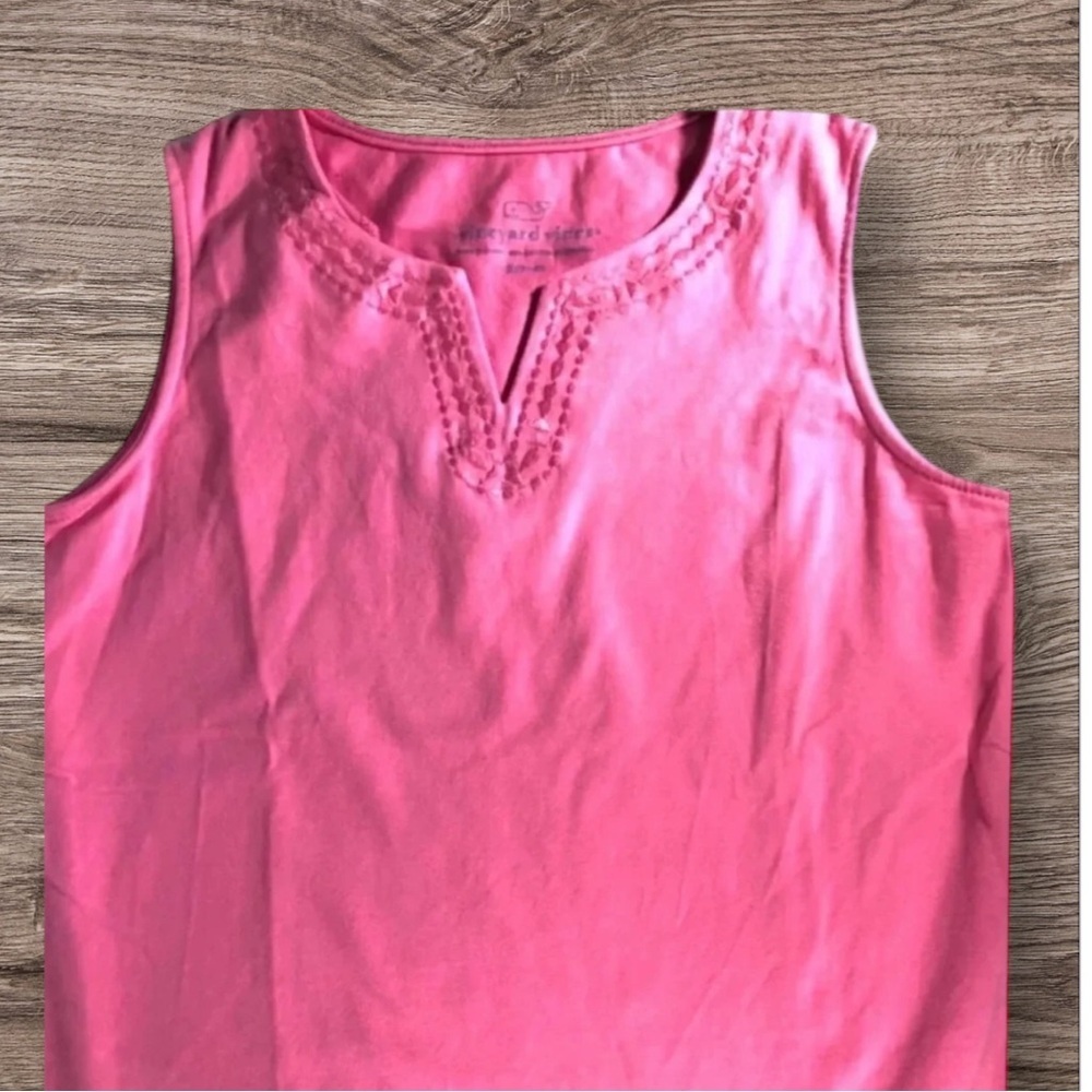 VINEYARD VINES EUC GIRLS PINK TOP SHIRT SUMMER CASUAL TANK TEE TSHIRT SIZE S 7 8